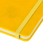 Gelinieerd A5-notitieboek met gerecyclede PU-omslag en leeslint kleur geel vijfde weergave