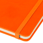 Gelinieerd A5-notitieboek met gerecyclede PU-omslag en leeslint kleur oranje derde weergave