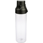 Transparante tritan fles met gekleurde dop en kliksluiting 750 ml kleur zwart vierde weergave