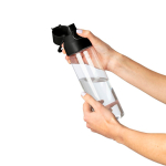 Transparante tritan fles met gekleurde dop en kliksluiting 750 ml kleur zwart zesde weergave