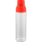 Transparante tritan fles met gekleurde dop en kliksluiting 750 ml kleur rood tweede weergave