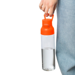 Transparante tritan fles met gekleurde dop en kliksluiting 750 ml kleur oranje tweede weergave