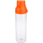 Transparante tritan fles met gekleurde dop en kliksluiting 750 ml kleur oranje derde weergave