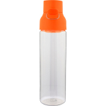 Transparante tritan fles met gekleurde dop en kliksluiting 750 ml kleur oranje vijfde weergave