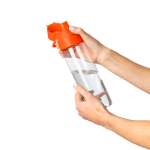 Transparante tritan fles met gekleurde dop en kliksluiting 750 ml kleur oranje zesde weergave