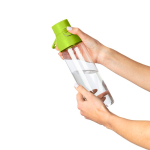 Transparante tritan fles met gekleurde dop en kliksluiting 750 ml kleur limoen groen tweede weergave