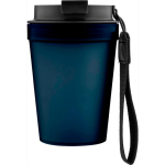 Transparante kunststof beker met schroefdeksel en polskoord 350 ml kleur blauw tweede weergave