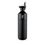 RVS-thermosfles met rietje Dopper Insulated Black 580 ml kleur zwart met jouw bedrukking
