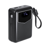 Powerbank met ingebouwde kabels en laaddisplay 20.000mAh kleur zwart  negende weergave