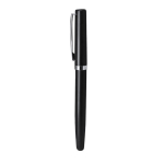Set met balpen en rollerball van RVS met etui, blauwe inkt