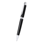 Glanzende aluminium draaipen met etui en blauwe inkt