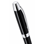 Glanzende aluminium draaipen met etui en blauwe inkt