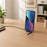 USB-C-oplaadkabel van gerecycled plastic met telefoonhouder 60W