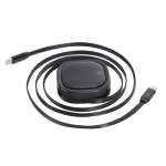 Uittrekbare USB-C-oplaadkabel van gerecycled materiaal 120cm 60W kleur zwart  negende weergave