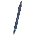 Pen van gerecycled aluminium met metallic details en blauwe inkt