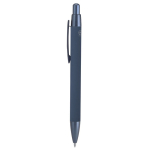 Pen van gerecycled aluminium met metallic details en blauwe inkt