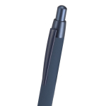 Pen van gerecycled aluminium met metallic details en blauwe inkt