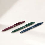 Pen van gerecycled aluminium met metallic details en blauwe inkt