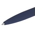 Pen van gerecycled aluminium met roségouden details en blauwe inkt