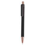 Pen van gerecycled aluminium met roségouden details en blauwe inkt