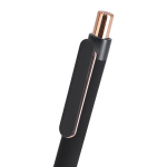 Pen van gerecycled aluminium met roségouden details en blauwe inkt