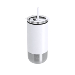 Thermosbeker van gerecycled RVS met dubbele opening 480ml kleur wit  negende weergave