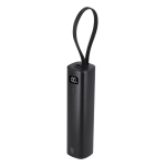 Powerbank van gerecycled aluminium met vaste USB-C-kabel 5.000mAh