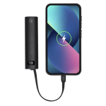 Powerbank van gerecycled aluminium met vaste USB-C-kabel 5.000mAh