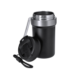 Thermosbeker van gerecycled RVS met handvat en rietje 490ml