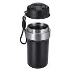 Thermosbeker van gerecycled RVS met handvat en rietje 490ml