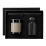 Glazen geurset met diffuser van 120ml en geurkaars kleur zwart  negende weergave