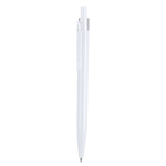 Plastic drukpen met transparante clip en blauwe inkt kleur wit  negende weergave
