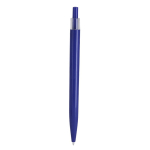 Plastic drukpen met transparante clip en blauwe inkt