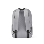 Lichte rugzak van gerecycled plastic, gewatteerd laptopvak 15,6” kleur grijs achter weergave