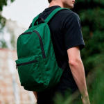 Lichte rugzak van gerecycled plastic, gewatteerd laptopvak 15,6” kleur groen sfeerweegave