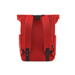 Rolltoprugzak van gerecycled plastic voor 15,6''-laptop kleur rood achter weergave