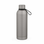 Thermosfles van gerecycled RVS met siliconen handgreep 490 ml kleur zilver tweede weergave