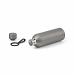 Thermosfles van gerecycled RVS met siliconen handgreep 490 ml kleur zilver derde weergave