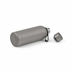 Thermosfles van gerecycled RVS met siliconen handgreep 490 ml kleur zilver vierde weergave