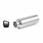 Thermosfles van gerecycled roestvrij staal met draaggreep 2 L kleur zilver derde weergave