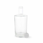 Glazen cilinderfles met smalle hals en zilverkleurige dop 760 ml kleur doorzichtig tweede weergave