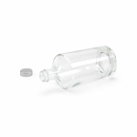 Glazen cilinderfles met smalle hals en zilverkleurige dop 760 ml kleur doorzichtig derde weergave