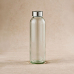 Glazen fles met zilverkleurige lekvrije schroefdop 510 ml kleur doorzichtig sfeerweegave