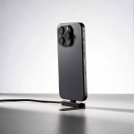 USB-C-snellaadkabel met geïntegreerde telefoonhouder 60 W kleur zwart sfeerweegave