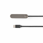 USB-C-snellaadkabel met geïntegreerde telefoonhouder 60 W kleur zwart vooraanzicht