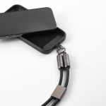 USB-C-laadkabel met zinklegering en verstelbaar telefoonkoord 60 W kleur zwart tweede weergave