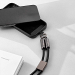 USB-C-laadkabel met zinklegering en verstelbaar telefoonkoord 60 W kleur zwart