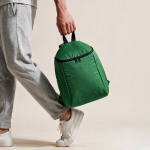Isolerende rugzak van gerecycled polyester met dubbele rits 12 L kleur groen sfeerweegave