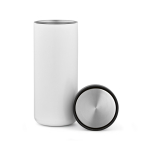 Dubbelwandige reisbeker van gerecycled roestvrij staal 500 ml kleur wit tweede weergave