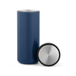 Dubbelwandige reisbeker van gerecycled roestvrij staal 500 ml kleur marineblauw tweede weergave